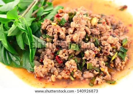 Thai Spicy minced meat salad