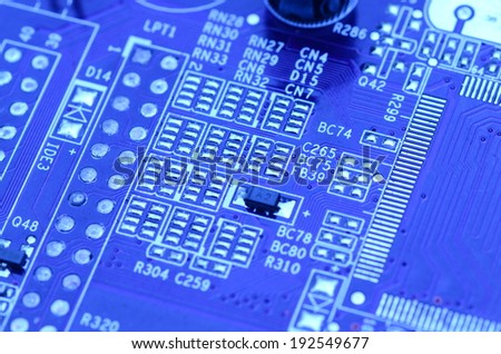 modern blue circuit board