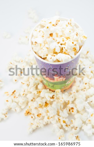 classic box of popcorn isolated on white