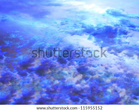 Abstract soft atmospheric blue background. Atmosphere of a another planet type background.