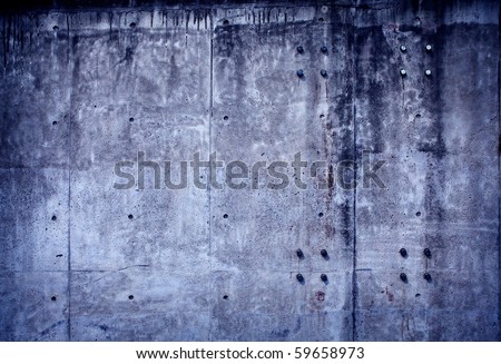 Grungy blue concrete wall