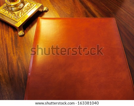 Reservation book, Portfolio, Visitors book of a fine restaurant or hotel etc.