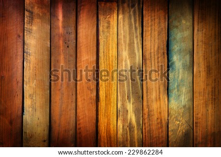 Wood paneling made from antique or vintage marronnier tree wood pieces.