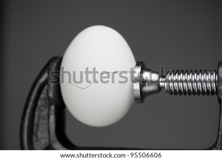 Similar – Image, Stock Photo Egg in a clamp. Strong organic egg concept. Concept of strength