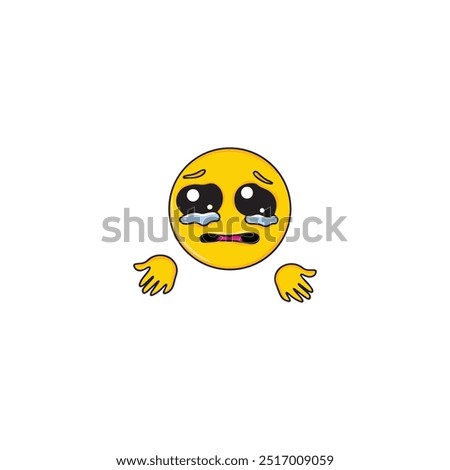 crying desperate emoji isolated vector