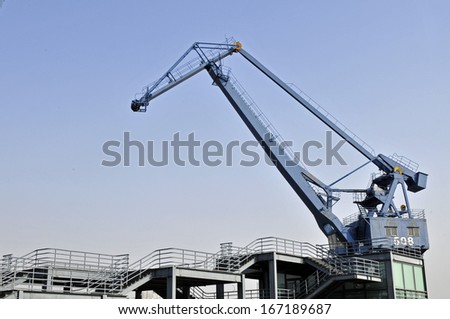 Crane in the industrial port in Shanghai, China