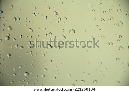 Rain Water droplets on glass window