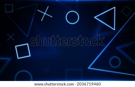 Abstract Game Light out technology and with neon triangles. Hitech communication concept innovation background,  vector design