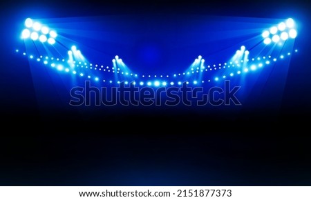 Versus Screen For Fight of sport and game, Battle Or Sport. Boxing ring arena and spotlight floodlights VS bright stadium lights Background Concept vector design