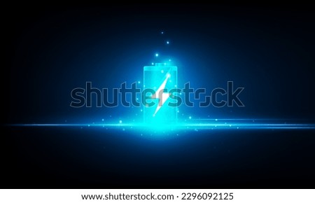 Abstract charged batteries with lightning bolt open Light out technology and electricity background Hitech communication concept innovation background,  vector design