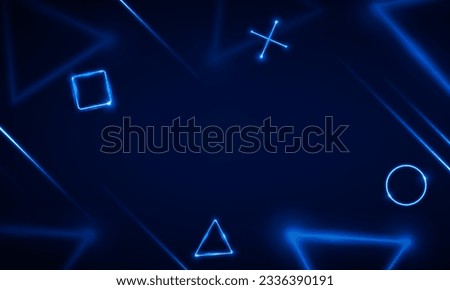 Abstract Game Light out technology and with neon triangles. Hitech communication concept innovation background, vector design