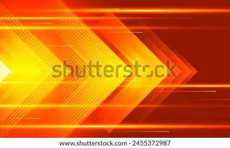 High Orange Speed concept Arrow up Light out technology background Hitech communication concept innovation background, vector design