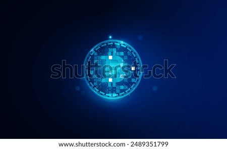 Abstract Crypto currency bitcoin crypto currency coin. International stock exchange. Hitech communication concept innovation background, vector design