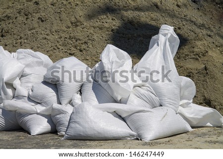 filled with sand bags