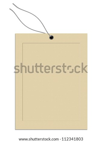 Illustration of blank cardboard tag isolated