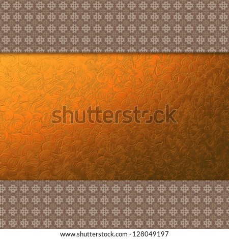 Abstract background with antique, vintage pattern, floral wallpaper ornament and golden lace.
