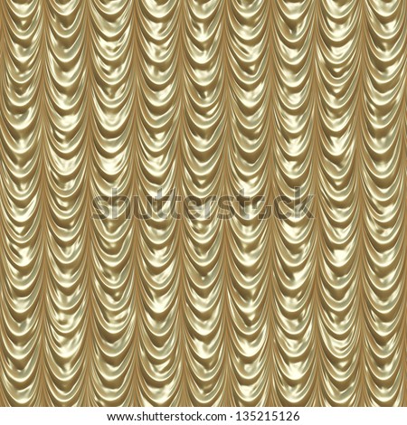 Elegant golden retro theater draped curtain background.