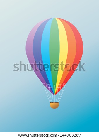 Colorful illustration of hot air balloon of different colors.