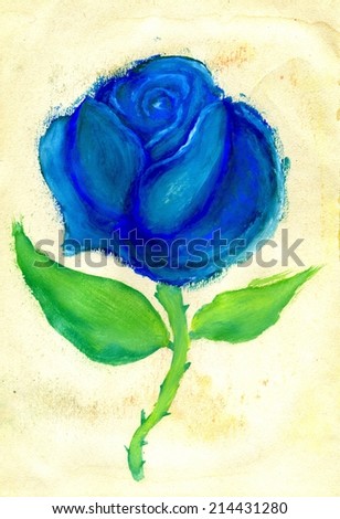 Colorful abstractive rose painted on paper background.