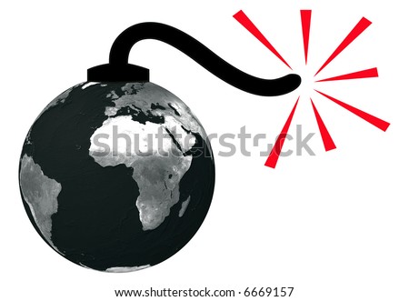 Planet Earth In A Big Trouble - Explosion (Conceptual View) Stock Photo ...