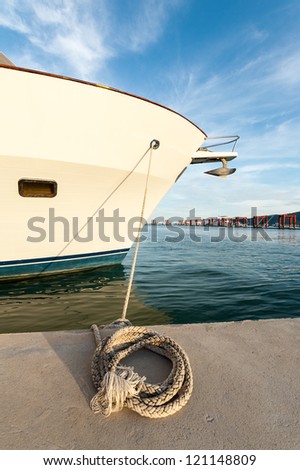Head of small yacht