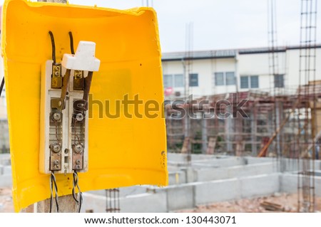 exposed switch board in construction site