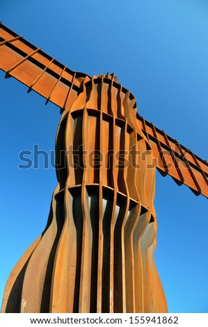 GATESHEAD, UK - OCTOBER 15. The Angel of the North is a statue by Antony Gormley , 20 metres (66 feet) tall with a wing span of 54 metres (177 feet); October 15, 2011 in Gateshead, Tyne & Wear, UK.