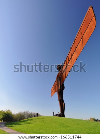 GATESHEAD, UK - OCTOBER 15. The Angel of the North is a statue by Antony Gormley , 20 metres (66 feet) tall with a wing span of 54 metres (177 feet) on October 15, 2011 at Gateshead, Tyne & Wear, UK.