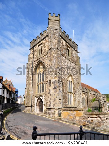 St Clements Church on a steep road in Hastings, East Sussex, UK, with origins dating from 1080, but twice ravaged by the French and rebuilt in 1380.