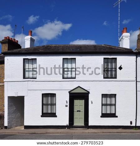 RICKMANSWORTH, UK - MAY 16, 2015. A typical nineteenth century town house at Church Street, Rickmansworth, a small town in the county of Hertfordshire, England, UK.