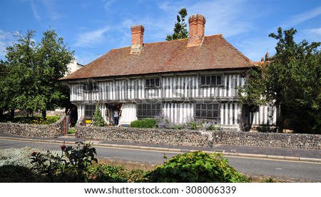 MARGATE, UK - AUGUST 15, 2015. The Tudor House dates from around 1525 and exhibits the typical timber frame construction of the period, preserved and restored at King Street, Margate, Kent, UK.