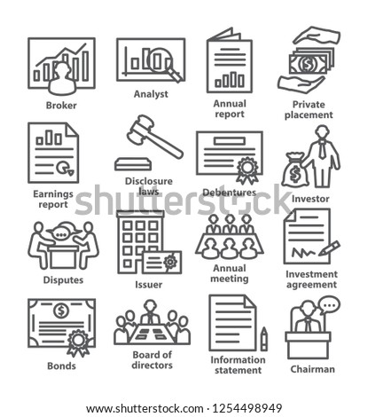 Business management line icons. Pack 37.