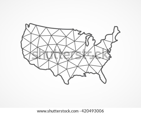  USA map in geometric style