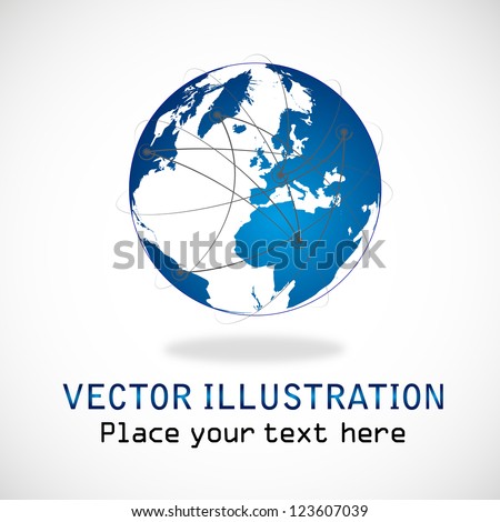 Planet connections network design, internet network. Connections planet for your business artwork isolated on white background - Modern Vector illustration graphic design. Logo Symbol