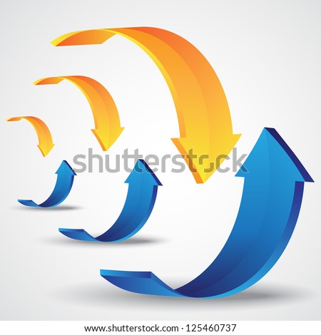 Rising And Descending Arrows On Gray Background - Vector Illustration, Graphic Design Editable For Your Design