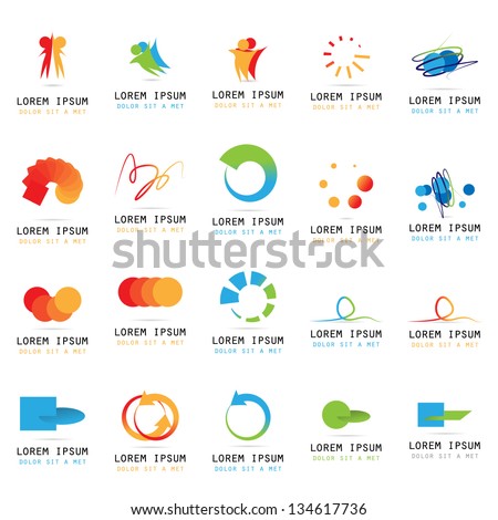 Abstract Icons - Set - Isolated On White Background - Vector Illustration, Graphic Design Editable For Your Design. Abstract Logo