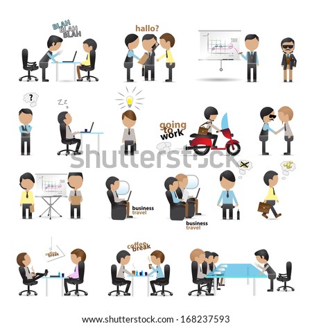 Business Peoples - Isolated On White Background - Vector Illustration, Graphic Design Editable For Your Design. Team Working In Office. People Traveling For Business