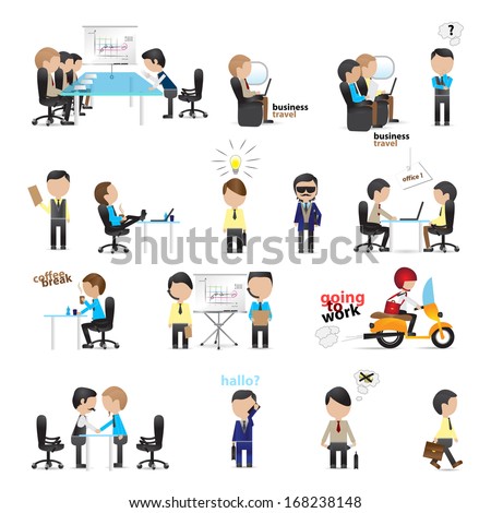 Business Peoples - Isolated On White Background - Vector Illustration, Graphic Design Editable For Your Design