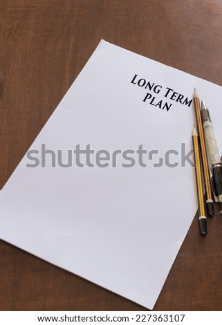 Blank paper with Long - Term Plan word.