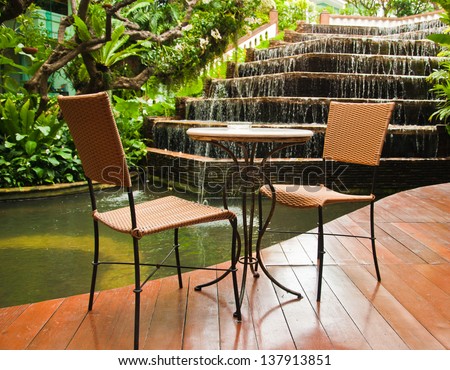 Outdoor chair in the garden