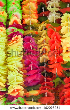 The group of flower made of cloth as background
