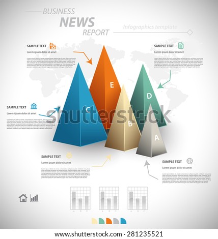Business infographic template for interactive data communication