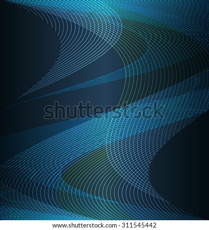 Abstract background illustration with simple line elements on blue background