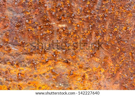 Close up red color rusty metal texture background