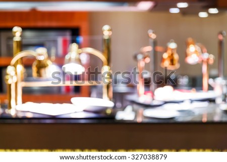 Abstract blurred restaurant or food center with light bokeh background, party lifestyle