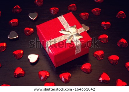 lovely red gift box for valentine\'s day