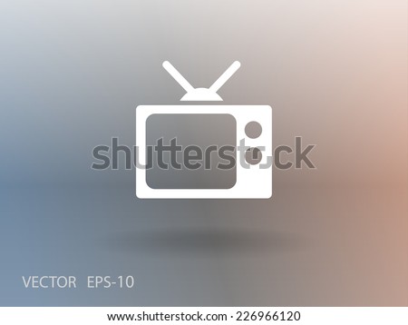 Flat icon of tv