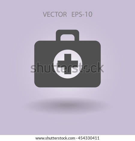 Flat icon of medical bag