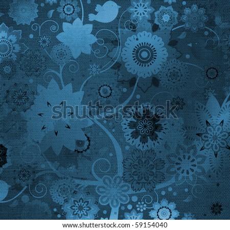 Abstract floral background.  Design with photo elements and raster version of vector illustration.