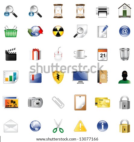 Set of icons for website, icons for network, vector illustration